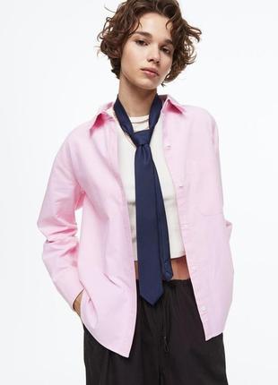 Нова бавовняна рубашка, сорочка оверсайз h&m