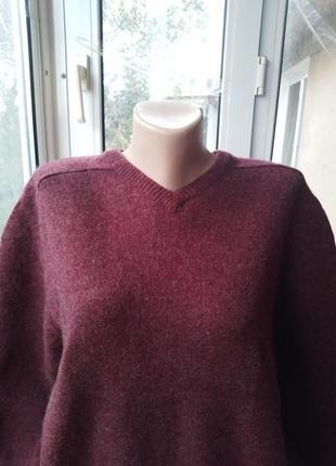 Брендовый шерстяной свитер джемпер пуловер большого размера батал шерсть4 фото