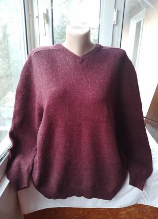 Брендовый шерстяной свитер джемпер пуловер большого размера батал шерсть3 фото
