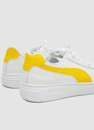 Кеди жіночі на шнурках, колір біло-жовтий,кросівки жіночі білі,кроссовки женские белые2 фото