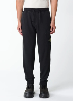 Штани stone island cotton regular fit cargo pant black