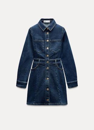 Коротка жіноча приталена  джинсова сукня zara new2 фото