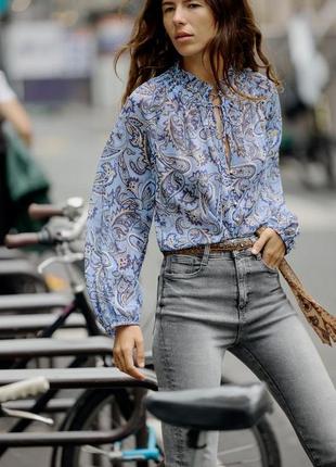 Рукоятка голубая с принтом пейсли zara new