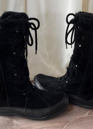 Шикарные фирменные брендовые замшевые зимние сапоги
