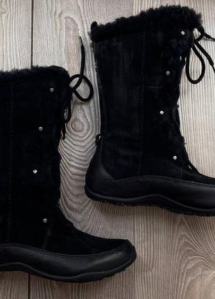 Шикарные фирменные брендовые замшевые зимние сапоги