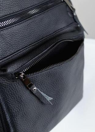 Мужская черная кожаная сумка мессенджер из натуральной кожи, сумка через плечо9 фото