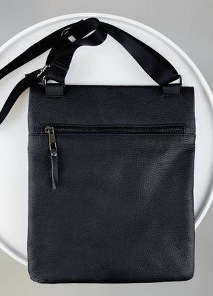 Мужская черная кожаная сумка мессенджер из натуральной кожи, сумка через плечо6 фото