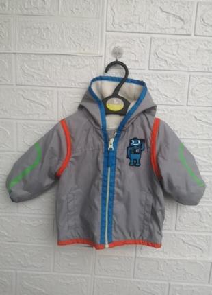 Демисезонная куртка на флисе на 3-6 месяцев 62 см курточка весенняя деми на мальчика