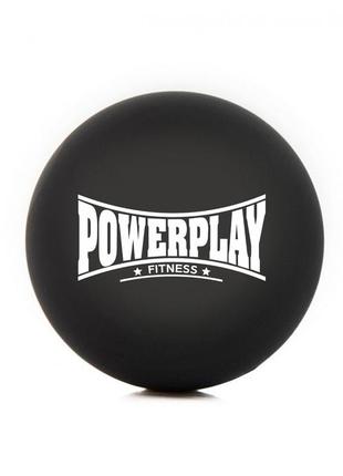 Масажний силіконовий м'яч powerplay pp-4354 silicone lacrosse ball (6.3см.) чорний