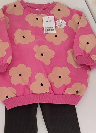 Комплект свитшот и леггинсы pink crew (3 месяца-7 лет)4 фото