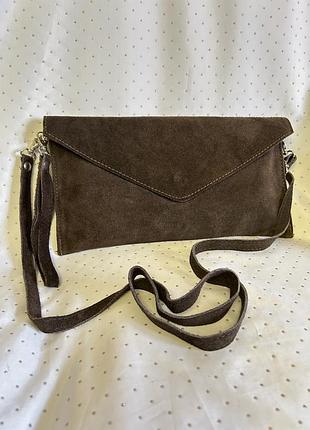 Сумочка клатч папка замш
