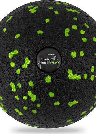 Масажний м'яч powerplay pp-4351 epp massage ball (d10) чорно/зелений