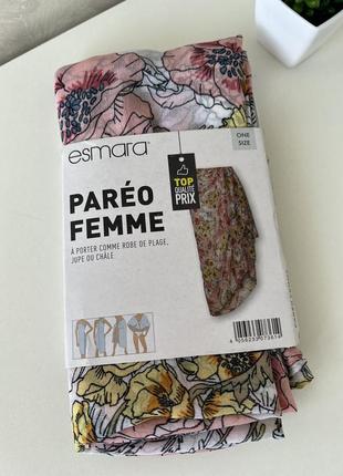 Парео. пляжное парео. тоненькое и легкое парео, новое, рисунок цветы 🌸
