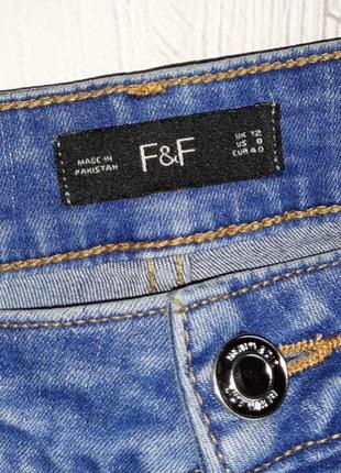 💝2+1=4 стильные зауженные синие джинсы скинни стрейч высокая посадка f&amp;f, размер 48 - 508 фото