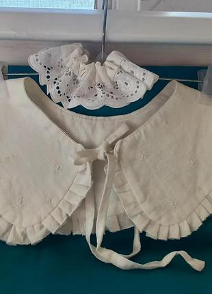 Набор из накладного воротничка и резинки для волос белого цвета в романтичном стиле 🌹❤