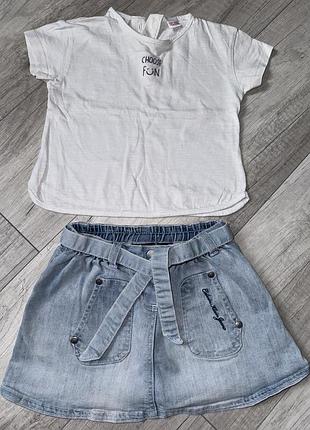 Набор футболка zara и юбка calvin klein 86-92
