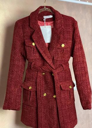 Утепленный двубортный пиджак