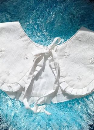 Набор из накладного воротничка и резинки для волос белого цвета в романтичном стиле 🌹❤