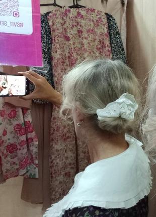 Набор из накладного воротничка и резинки для волос белого цвета в романтичном стиле 🌹❤