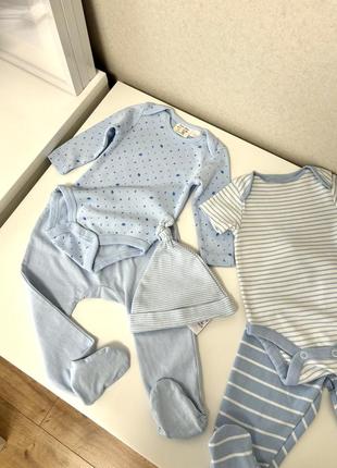 Нові комплекти одягу для малюка боді повзунки 0-3 міс 3-6 міс zara next2 фото