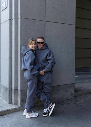 Парні спортивні костюми family look на флісі не кошлатиться