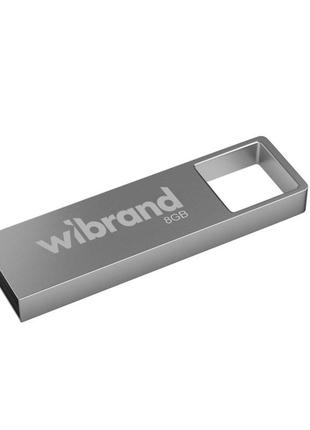 Флеш-накопичувач металевий брелок моноблок flash wibrand wi2.0/sh8u4s usb 2.0 shark 8gb silver