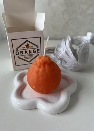 Продам свічку в вигляді мандарина/апельсина🍊, підставочка з гіпсу в подарунок🎁