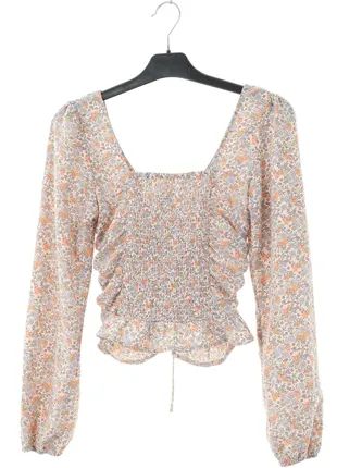 Топ блузка нюдового кольору з квітковим принтом h&m5 фото