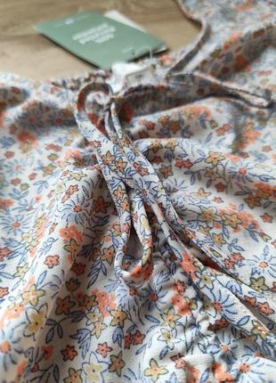 Топ блузка нюдового цвета с цветочным принтом h&amp;m7 фото