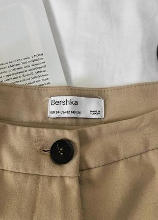 Бежевые брюки прямые широкие брюки палаццо bershka4 фото