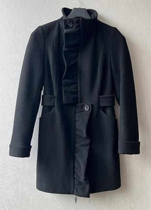 Чорне жіноче вовняне пальто ricco розмір хс