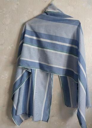 Жіночий шарф bershka, блакитний в смужку, бавовна4 фото