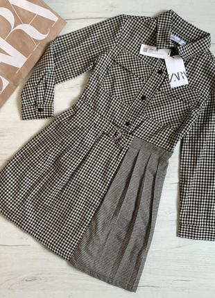Сукня в клітинку zara з коміром 10-11 років