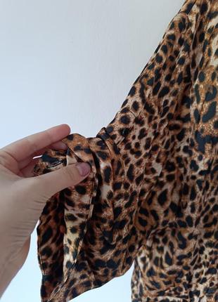 Натуральная леопардовая блузка zara блуза леопардовый принт оверсайз3 фото