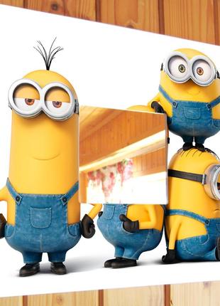 Зеркало декоративное с героями мультфильма "миньоны. minions" украшение интерьера для детской комнат