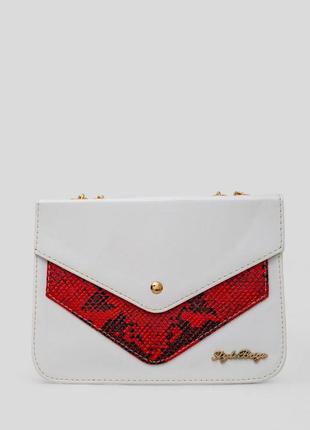 Клатч, цвет бело-красный,  размер one size fa_010634