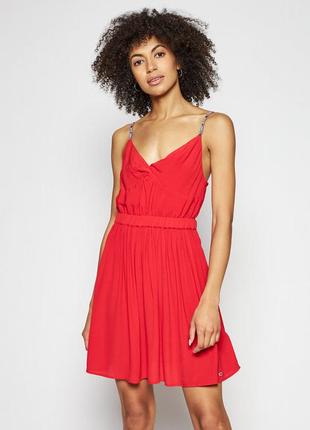 Літня сукня essential dw0dw09934 червоний slim fit