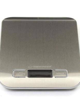 Кухонные весы плоская платформа esperanza eks001 (5 кг, г, фунт, унция, мл, кг, тара)