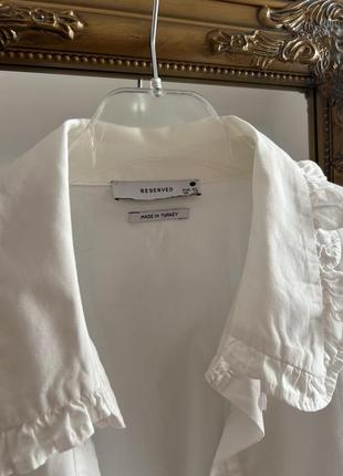 Біла бавовняна цупка блуза reserved нові колекції5 фото