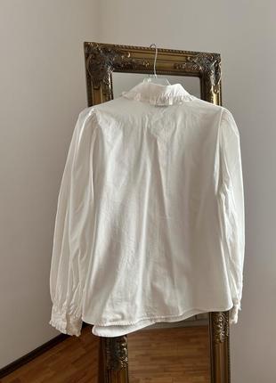 Біла бавовняна цупка блуза reserved нові колекції7 фото