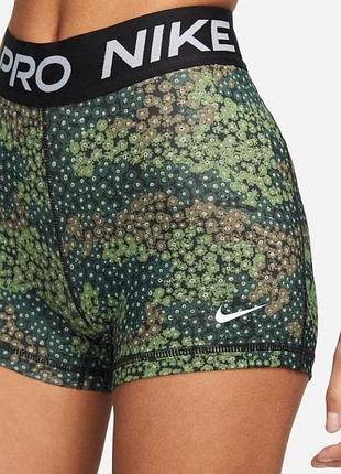 Женские шорты nike pro dri-fit short 3in w - treeline/black/white