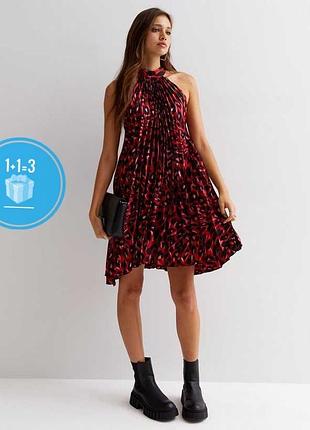 Плиссированное платье в леопардовый принт new look