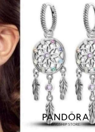 Сережки кільця срібло оригінальні стильні silver_pandora