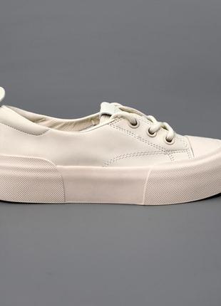 Кеды женские, бежевые, весна-осень, материал еко-кожа - замша, размер 36 fw_001748