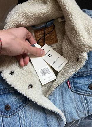 Джинсовка levi’s шерпа жіноча оригінал куртка джинсова утеплена2 фото