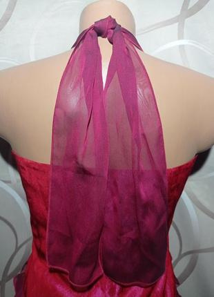 Корсет красного цвета, жаккардовый атлас и шифон