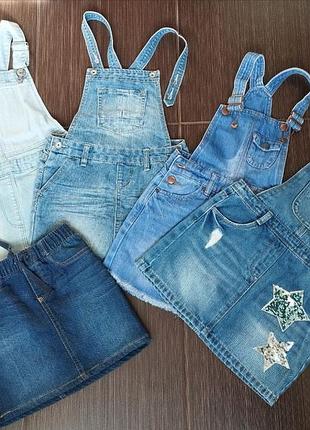Сарафан джинсовый 6 7 8 лет 116 122 128 см джинсовая юбка
