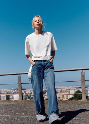 Топ белый с акцентом zara new