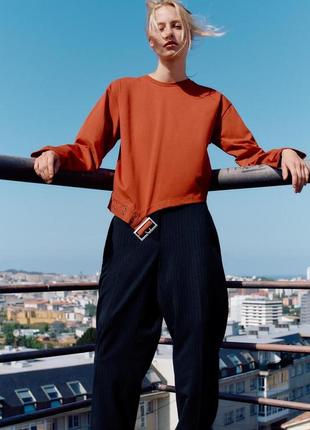Комбинированный топ с пряжкой zara new