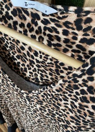 Леопардова кофта з шифоновим низом tu3 фото